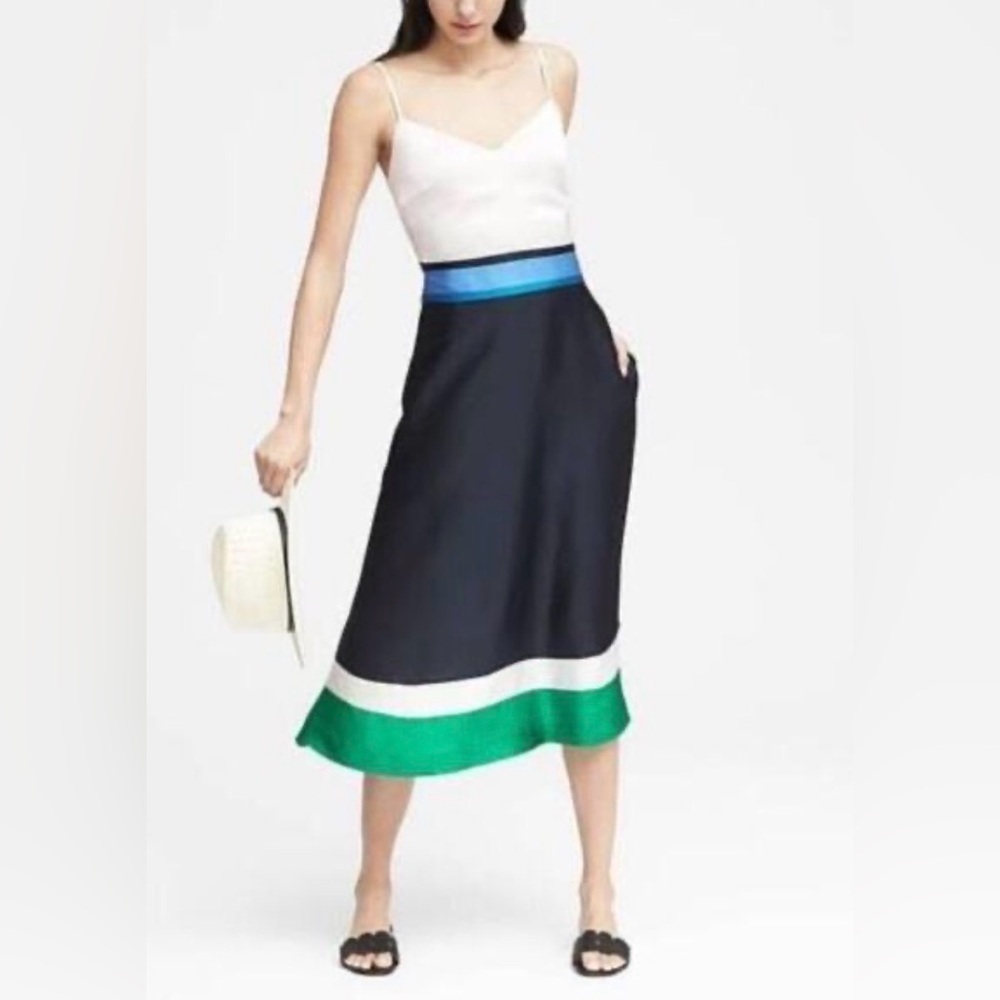 Banana Republic | Satin Color Block MIDI Dress